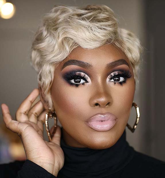 Beautiful black woman with stunning makeup